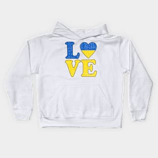 Love Ukrainian Pride Ukrainian Flag Kids Hoodie